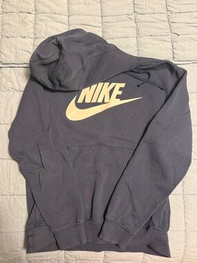 Nike Navy Pullover Hoodie with Cream Logo